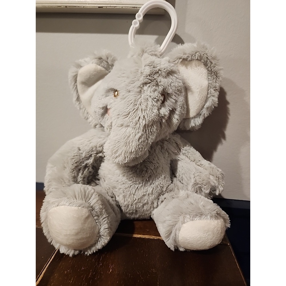 Little‎ & Loved Gray Elephant Plush Lovey Embroidered Rattle Stuffed Animal 8"